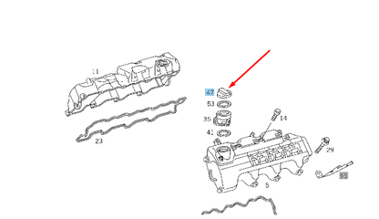 NEW MERCEDES-BENZ S W116 OIL FILLER CAP A0000101485 ORIGINAL