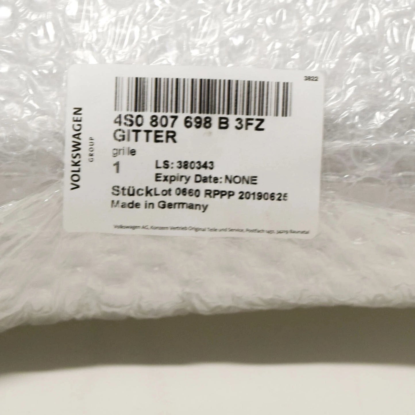 NEW AUDI R8 4S FRONT RIGHT OUTER GRILLE 4S0807698B3FZ