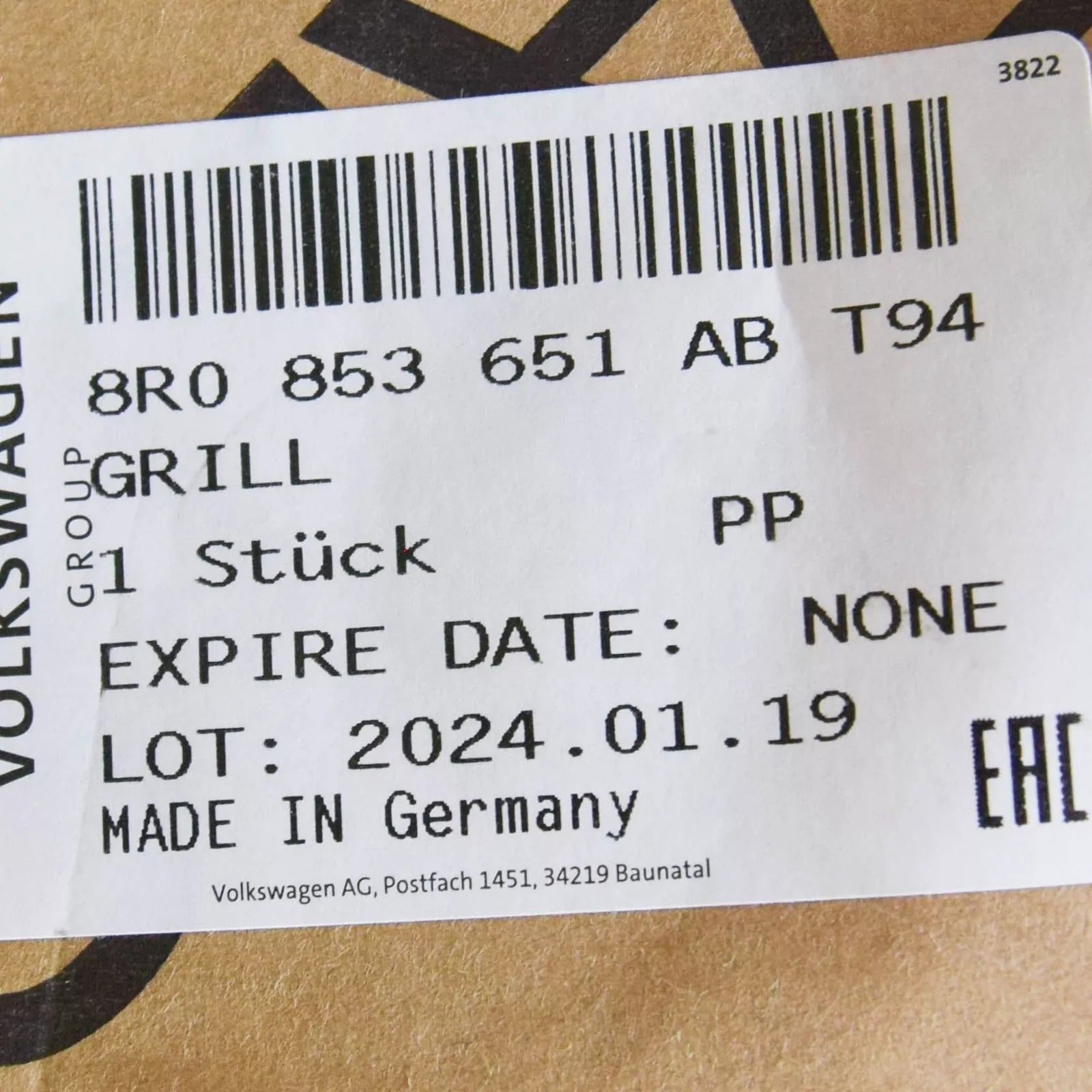 NEW AUDI Q5 8R RADIATOR GRILLE 8R0853651AB T94 8R0853651ABT94 ORIGINAL