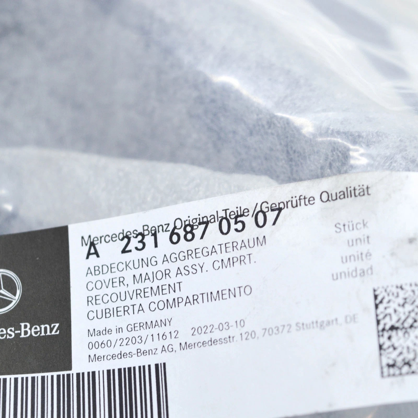 NEW MB SL R231 FRONT RIGHT WATER DRAINAGE COVER LHD A2316870507 ORIGINAL