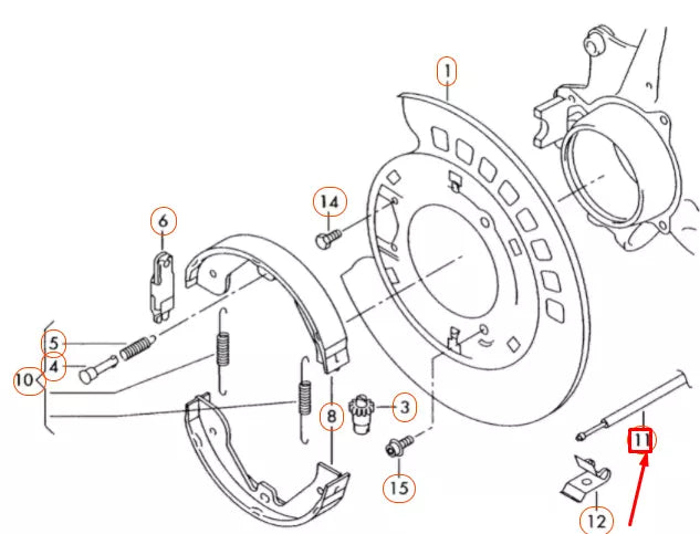 NEW AUDI Q7 4L REAR WHEEL HAND BRAKE CABLE 7L8609721C ORIGINAL