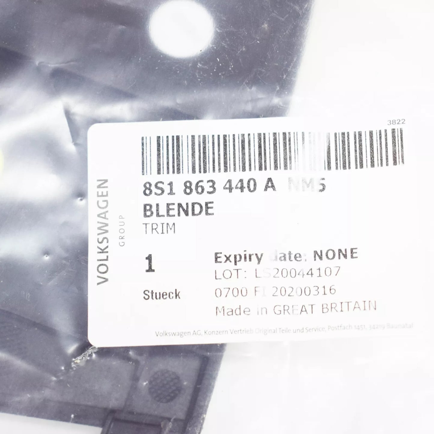 NEW AUDI TT FV 8S CENTRE CONSOLE FRONT TRIM LHD 8S1863440ANM5