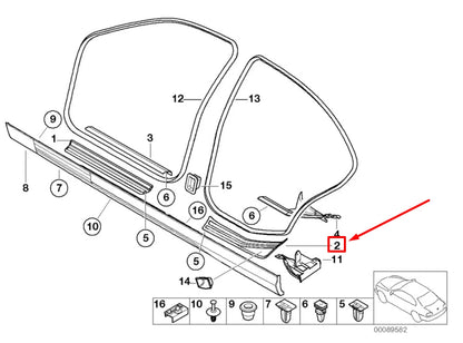 NEW BMW 3 E46 REAR RIGHT ENTRANCE DOOR SILL TRIM 8233474 51478233474 ORIGINAL
