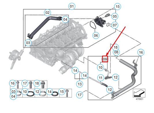 NEW BMW 1 F20 TURBOCHARGER FEED INLET PIPE 11537600591 7600591 ORIGINAL