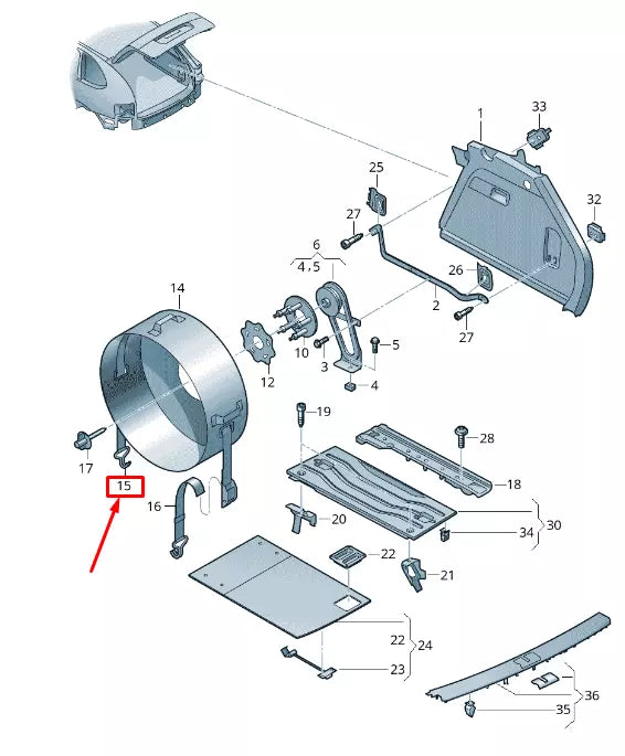 NEW VW TOUAREG 7P MK2 SPARE WHEEL RETAIN. STRAP 7P6867749C