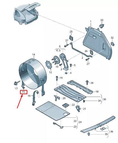 NEW VW TOUAREG 7P MK2 SPARE WHEEL RETAIN. STRAP 7P6867749C
