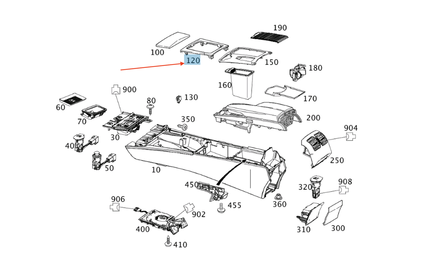 NEW MERCEDES-BENZ C W204 GEARSHIFT MECHANISM COVER A2046800190 ORIGINAL