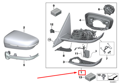 new bmw 3 g20 front right wing mirror 8498196 51168498196 original