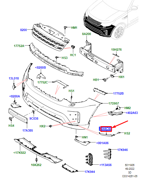 new land rover discovery v l462 front lh bumper fog lamp cover lr164089 original