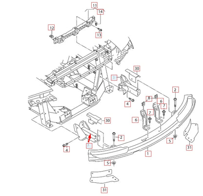 NEW AUDI R8 42 REAR BUMPER LEFT IMPACT BAR BRACKET 420807553H