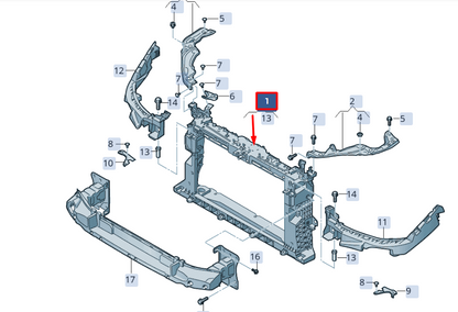 new seat ibiza v kj1 slam panel frame kit 6f0805588s original