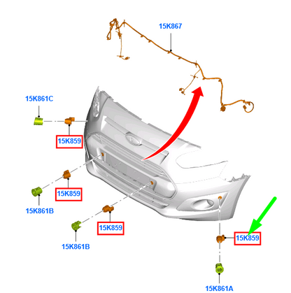 new ford tourneo connect mk2 front parking sensor 2026524 original