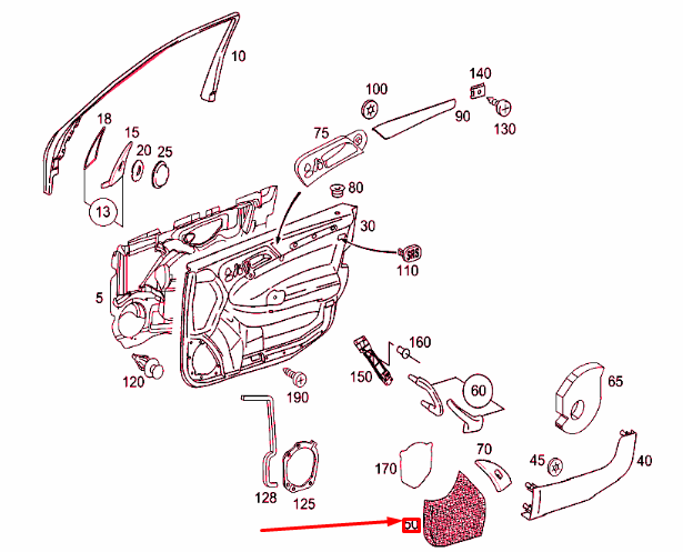 NEW MERCEDES-BENZ C W203 FRONT RIGHT DOOR SPEAKER COVER A20372702889051 ORIGINAL