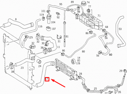 NEW MERCEDES-BENZ ML W163 RADIATOR HOSE A1635011382 ORIGINAL