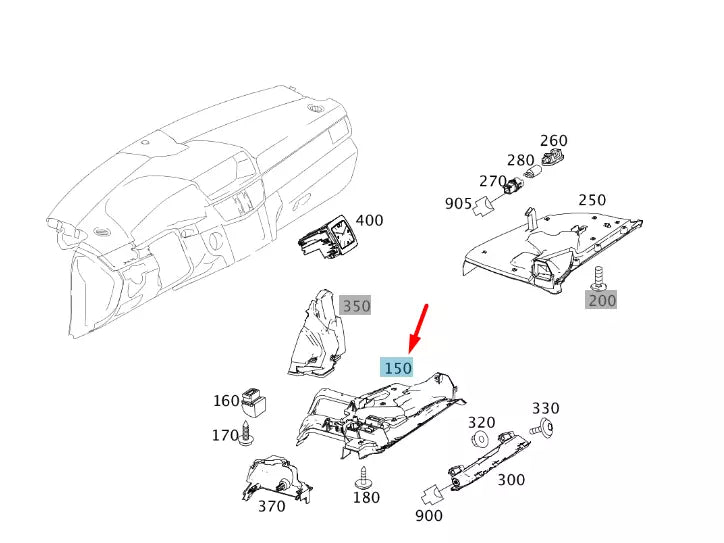 NEW MERCEDES-BENZ E W212 LOWER DASHBOARD TRIM PANEL A21268098019051 ORIGINAL