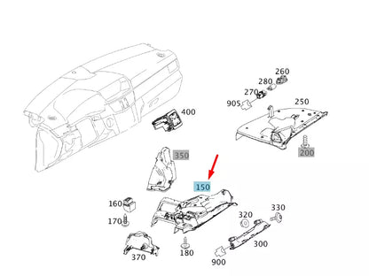 NEW MERCEDES-BENZ E W212 LOWER DASHBOARD TRIM PANEL A21268098019051 ORIGINAL