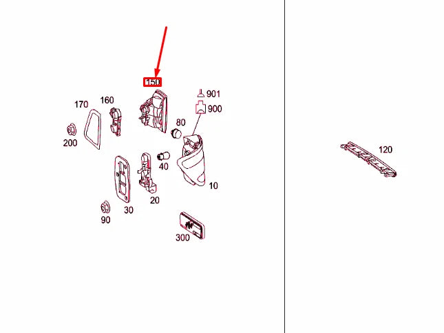 NEW MERCEDES-BENZ B W245 REAR RIGHT INNER TAIL LAMP A1698201264 ORIGINAL