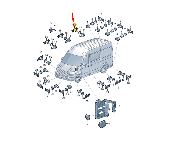 new vw crafter mk2 right flank protection sensor bracket 7c09193989b9 original