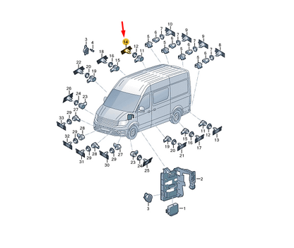 new vw crafter mk2 right flank protection sensor bracket 7c09193989b9 original
