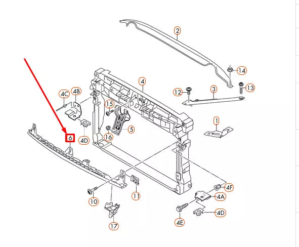 NEW VOLKSWAGEN GOLF MK7 FRONT BUMPER SUPPORT BRACKET 5G0805705G