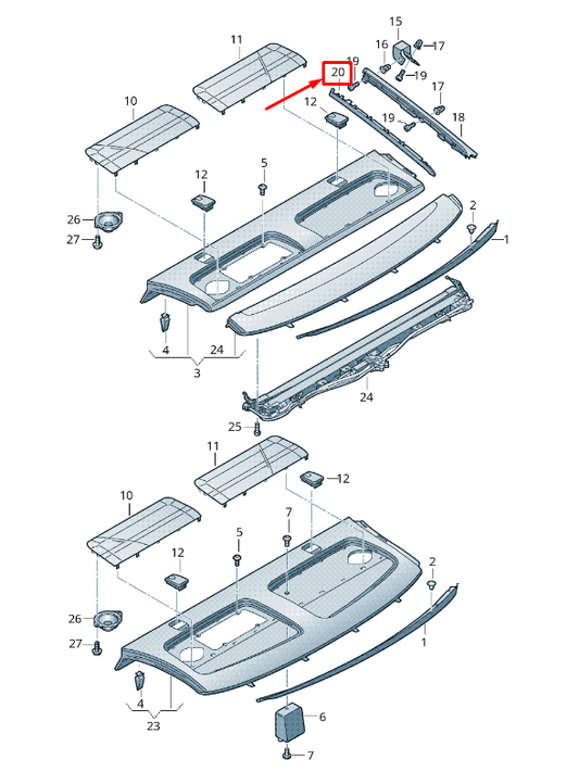 new audi a5 8t rear left luggage compartment trim 8t0863657dk1 original