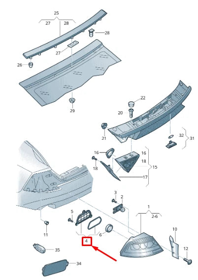NEW AUDI A7 SPORTBACK 4G REAR TAIL LIGHT COVER 4G8945221