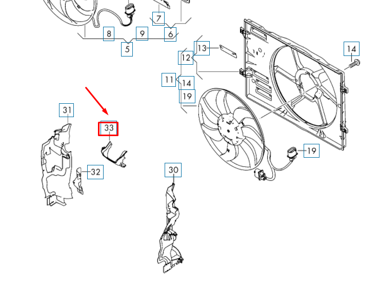 NEW AUDI Q2 RADIATOR FAN UPPER CENTRE AIR GUIDE 81A121285 ORIGINAL