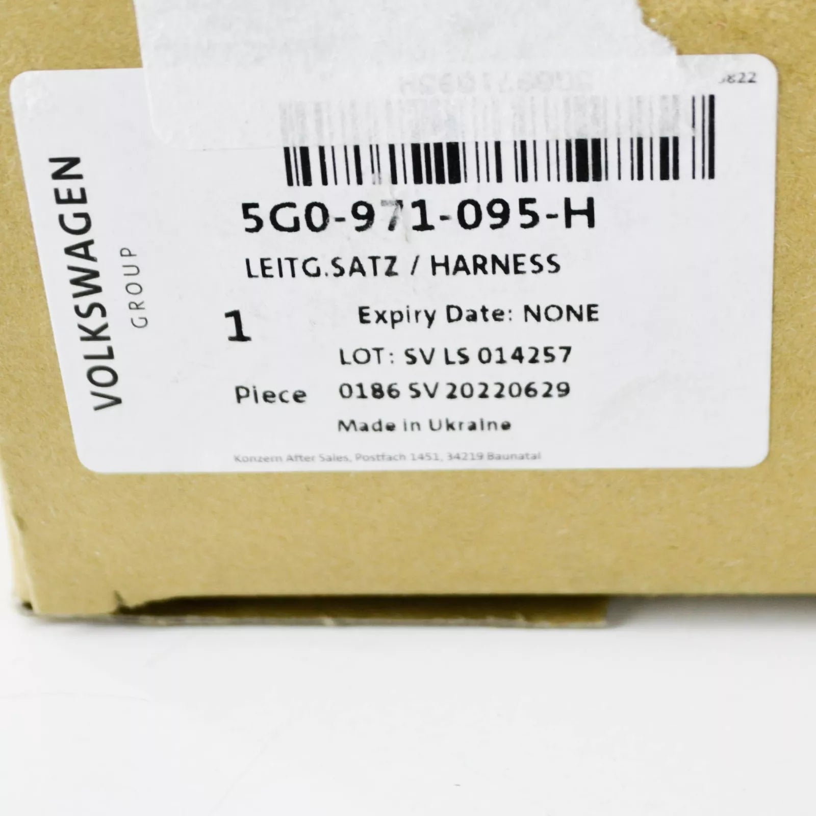 NEW VOLKWAGEN GOLF MK7 FRONT PARKING SENSORS CABLE HARNESS 5G0971095H