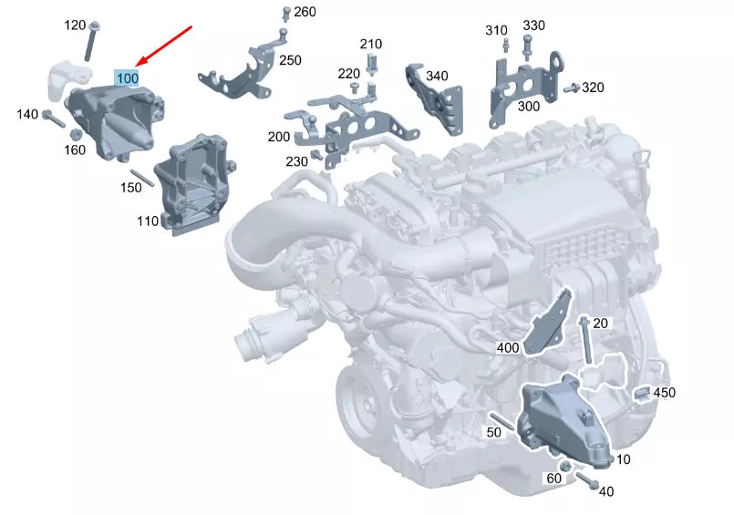 NEW MERCEDES-BENZ E W213 ENGINE CARRIER RIGHT SIDE A2742232204 ORIGINAL