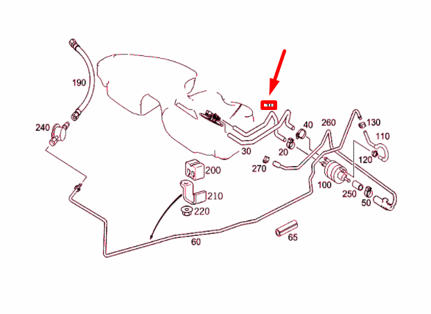 NEW MERCEDES-BENZ C W203 FUEL SUPPLY LINE USA A2094700164 ORIGINAL