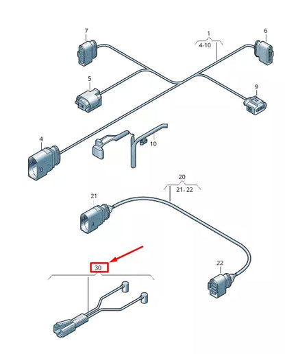 NEW VW SHARAN 7N LANE GUARD SYSTEM ADAPTER CABLE LOOM 5N0971164