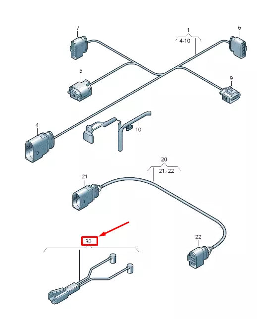 NEW VW SHARAN 7N LANE GUARD SYSTEM ADAPTER CABLE LOOM 5N0971164