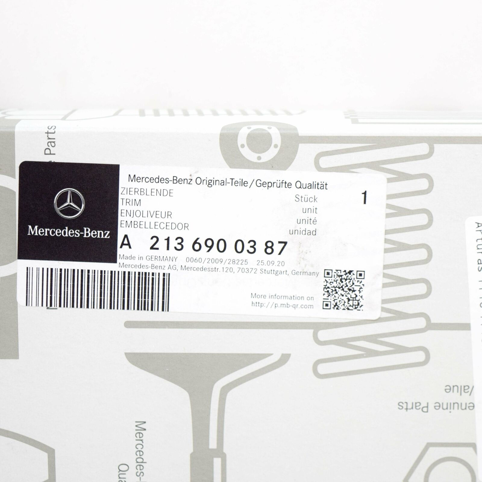 NEW MERCEDES-BENZ E W213 REAR LEFT DOOR VERTICAL TRIM A2136900387 2018 ORIGINAL