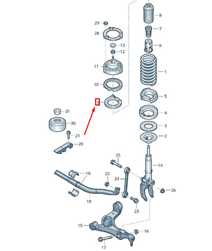 NEW VW TOUAREG 7P MK2 FRONT COIL SPRING UPPER UNDERLAY 7P0511149 ORIGINAL