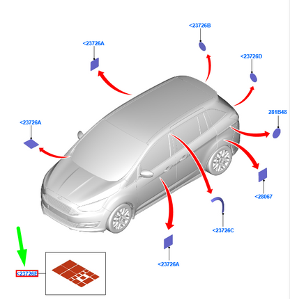 new ford grand c-max mk2 double sided adhesive tape 1613332 original