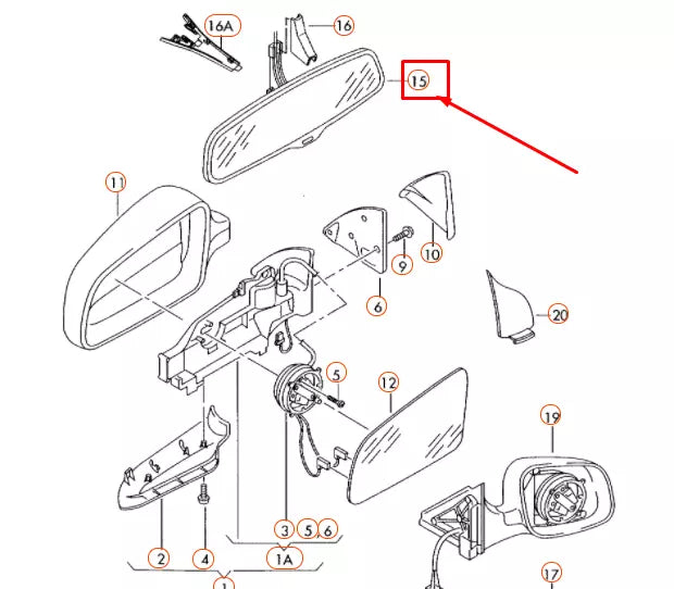 NEW AUDI A4 B7 INTERIOR REAR VIEW MIRROR 8D0857511A4PK