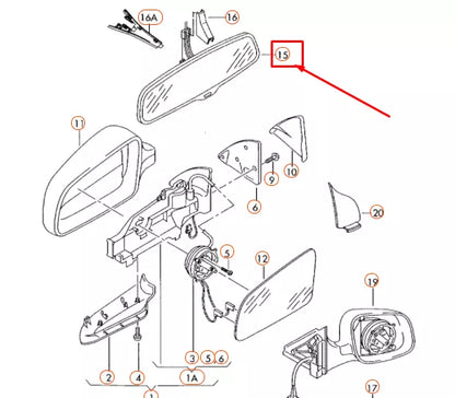 NEW AUDI A4 B7 INTERIOR REAR VIEW MIRROR 8D0857511A4PK