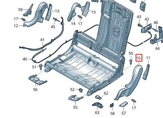new vw touareg cr7 rear left seatback frame cover cap 7608857394pk original