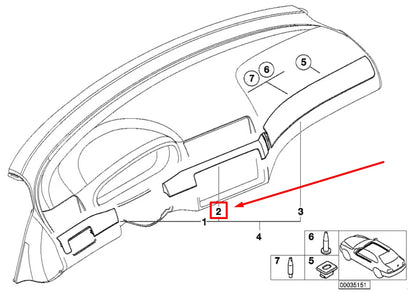 NEW BMW 3 E46 CENTER DASHBOARD DECORATIVE STRIP 51458196103 8196103 ORIGINAL