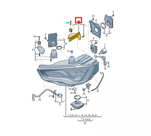 NEW AUDI A3 8V FRONT HEADLIGHT INNER REAR BRACKET REPAIR KIT 8V0998121A ORIGINAL