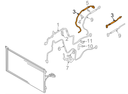 new audi q7 4l a/c heater air conditioning pipe line 7l8820727b original