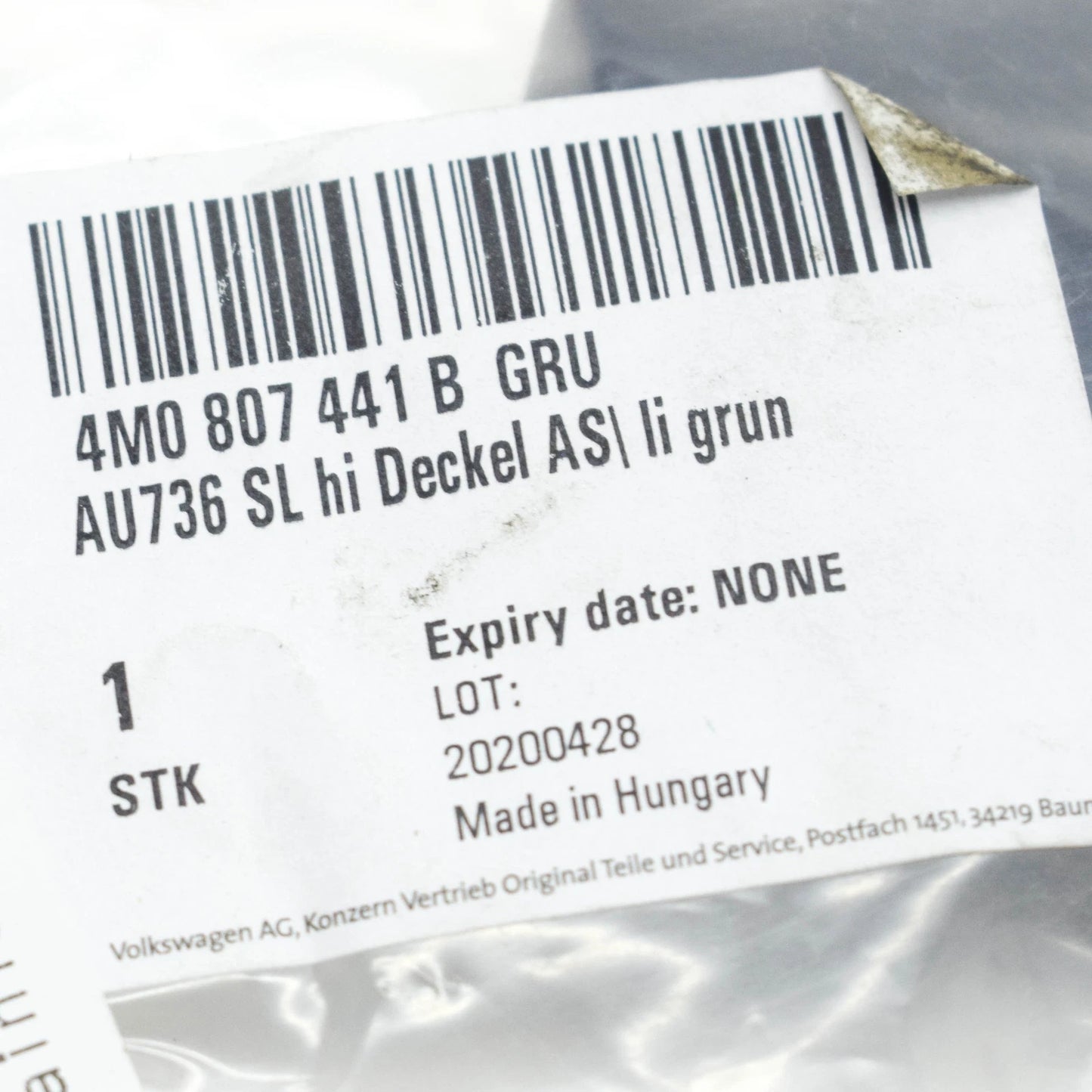 NEW AUDI Q7 4M REAR BUMPER TOW HOOK LEFT EYE COVER 4M0807441BGRU ORIGINAL