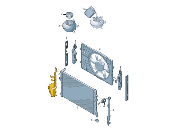 NEW VOLKSWAGEN E-GOLF MK7 5G RIGHT RADIATOR AIR GUIDE 5GE121284G ORIGINAL