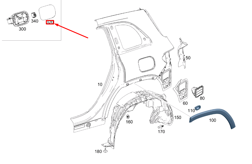 NEW MERCEDES-BENZ GLB X247 FUEL TANK FILLER FLAP PANEL A2477571200 ORIGINAL