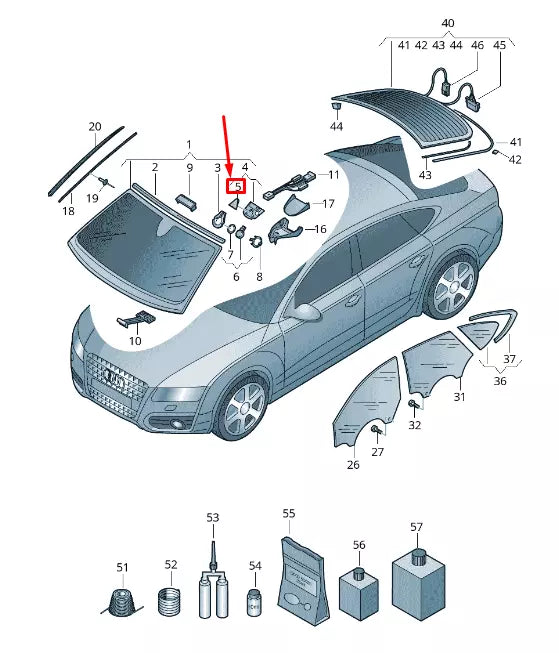 NEW AUDI A7 SPORTBACK 4G WINDSHIELD TRIM 4G8907225C