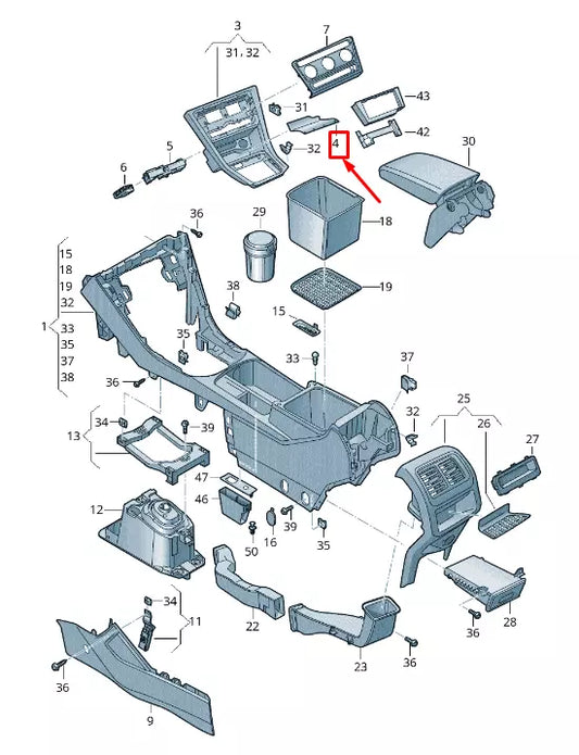 NEW VW TOURAN 5T STOWAGE COMPARTMENT INSERT RHD 5TC863330A9B9