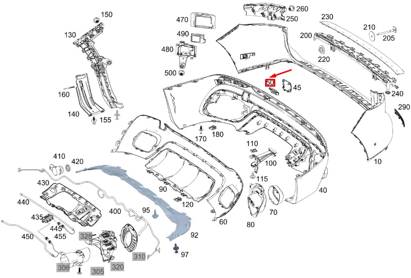 NEW MERCEDES-BENZ GLB X247 REAR BUMPER TOW EYE UPPER COVER A2478851103 ORIGINAL
