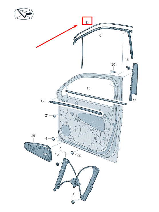 new vw tiguan ad front right door trim 5na837644a7z7 5na837644a 7z7 original