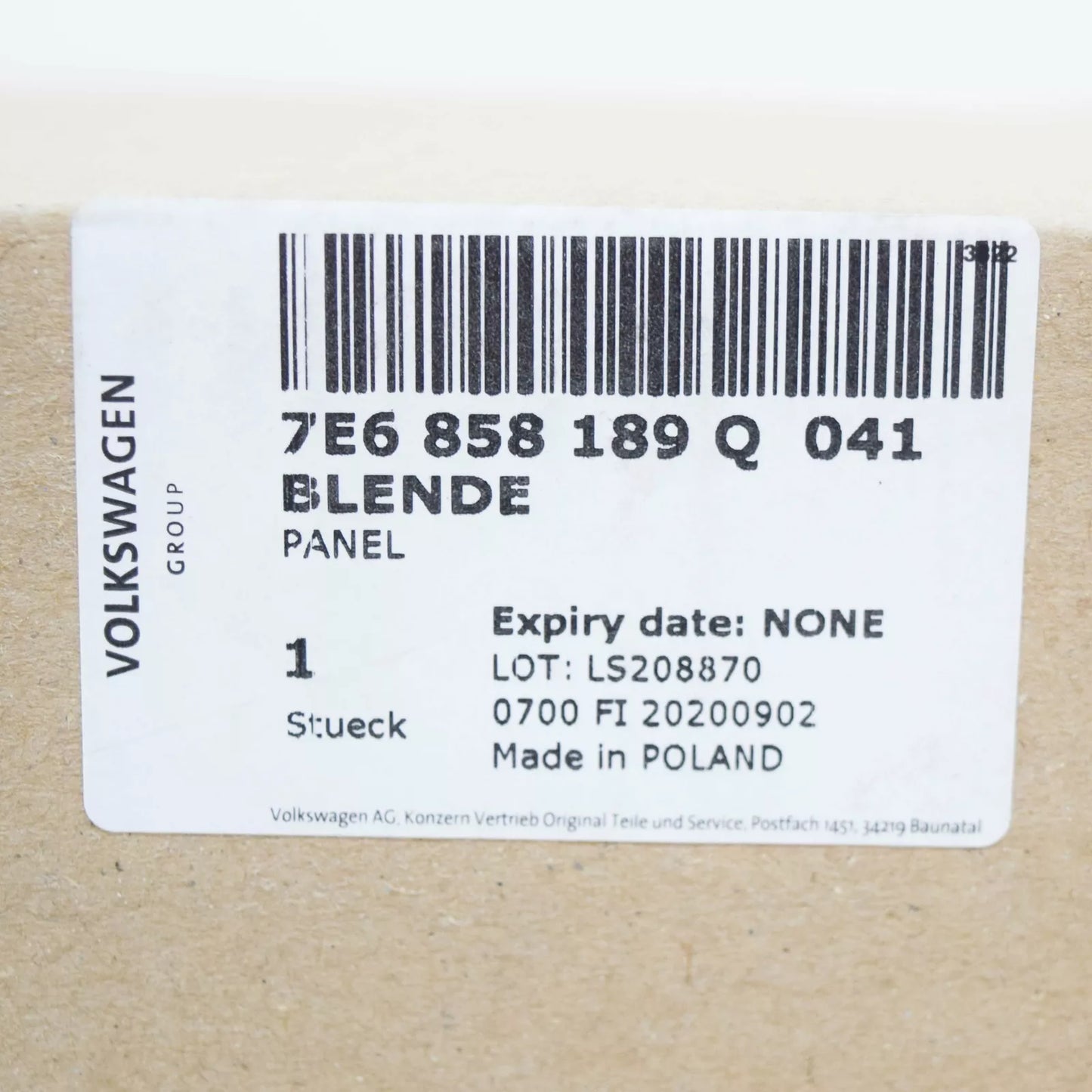 NEW VW TRANSPORTER T6 DASH CENTER PANEL WITH STOWAGE RHD 7E6858189Q041 ORIGINAL