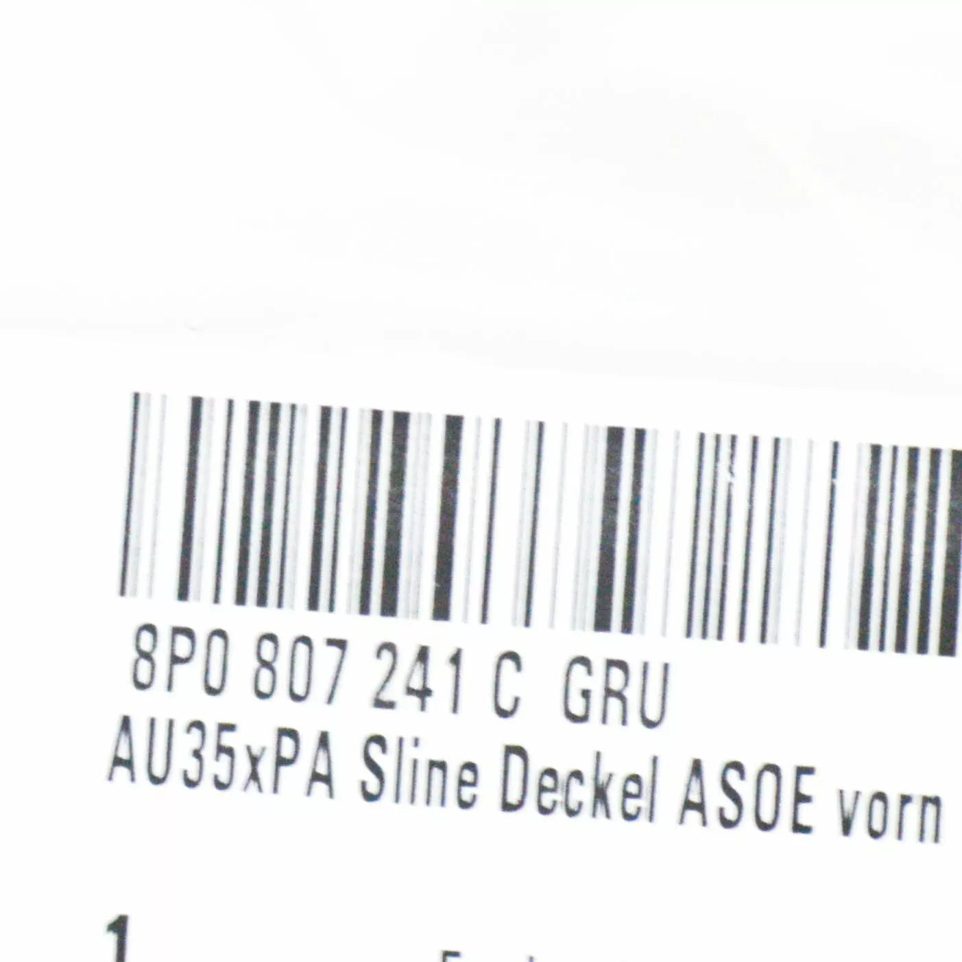 NEW AUDI A3 8P FRONT S-LINE BUMPER TOW HOOK COVER RIGHT 8P0807241CGRU ORIGINAL